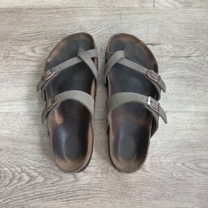 Birkenstock Mayari Birkibuc - Stone Brown Strappy Sandals W 8.5